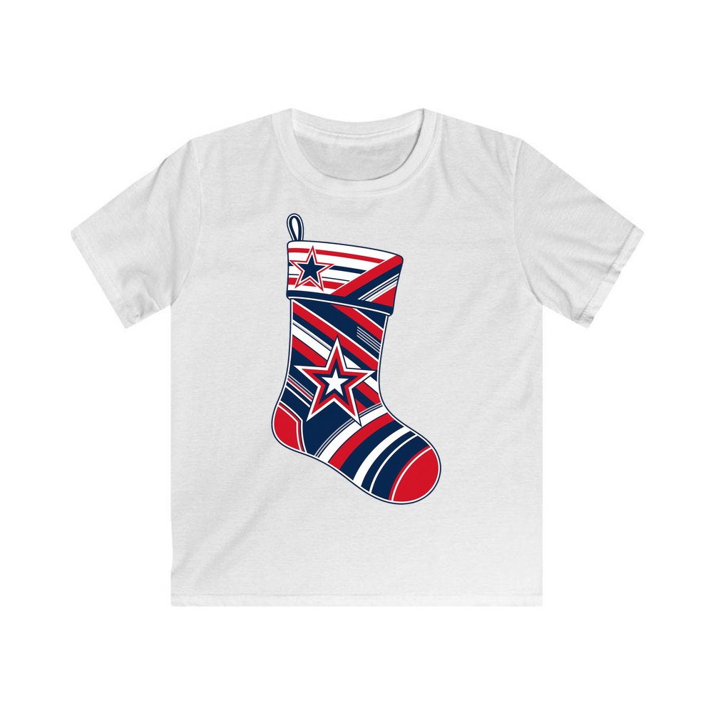 Sports Jersey Christmas Stocking personalised kids Christmas tee in white