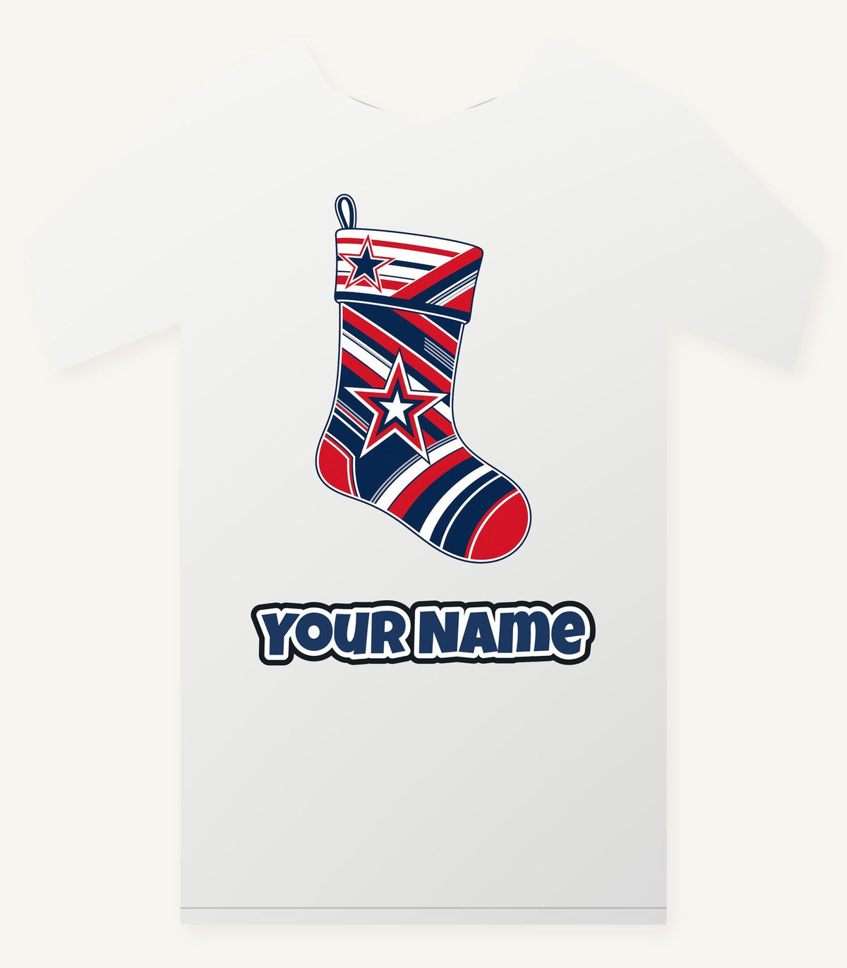 Sports Jersey Christmas Stocking Personalised Christmas T-Shirt and Hoodie