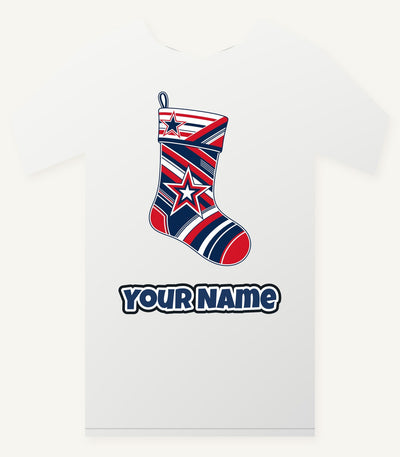 Sports Jersey Christmas Stocking Personalised Christmas T-Shirt and Hoodie