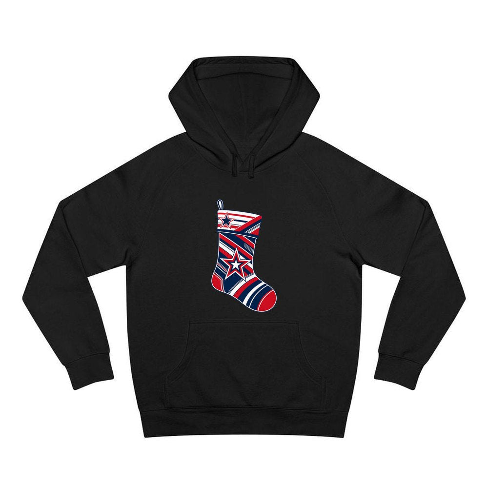 Sports Jersey Christmas Stocking personalised Christmas hoodie in black