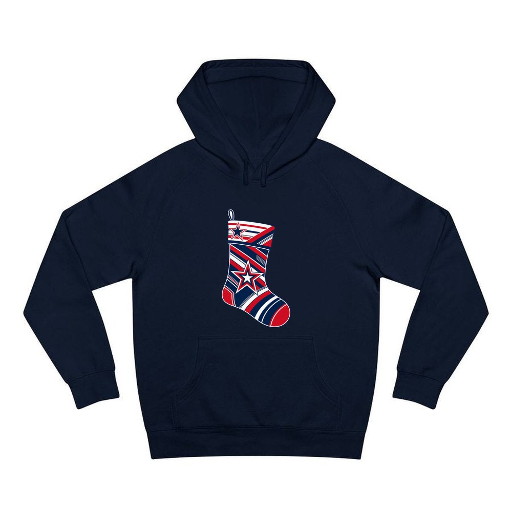Sports Jersey Christmas Stocking personalised Christmas hoodie in navy