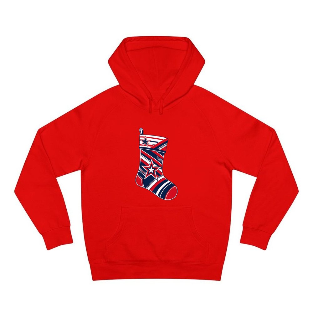 Sports Jersey Christmas Stocking personalised Christmas hoodie in red