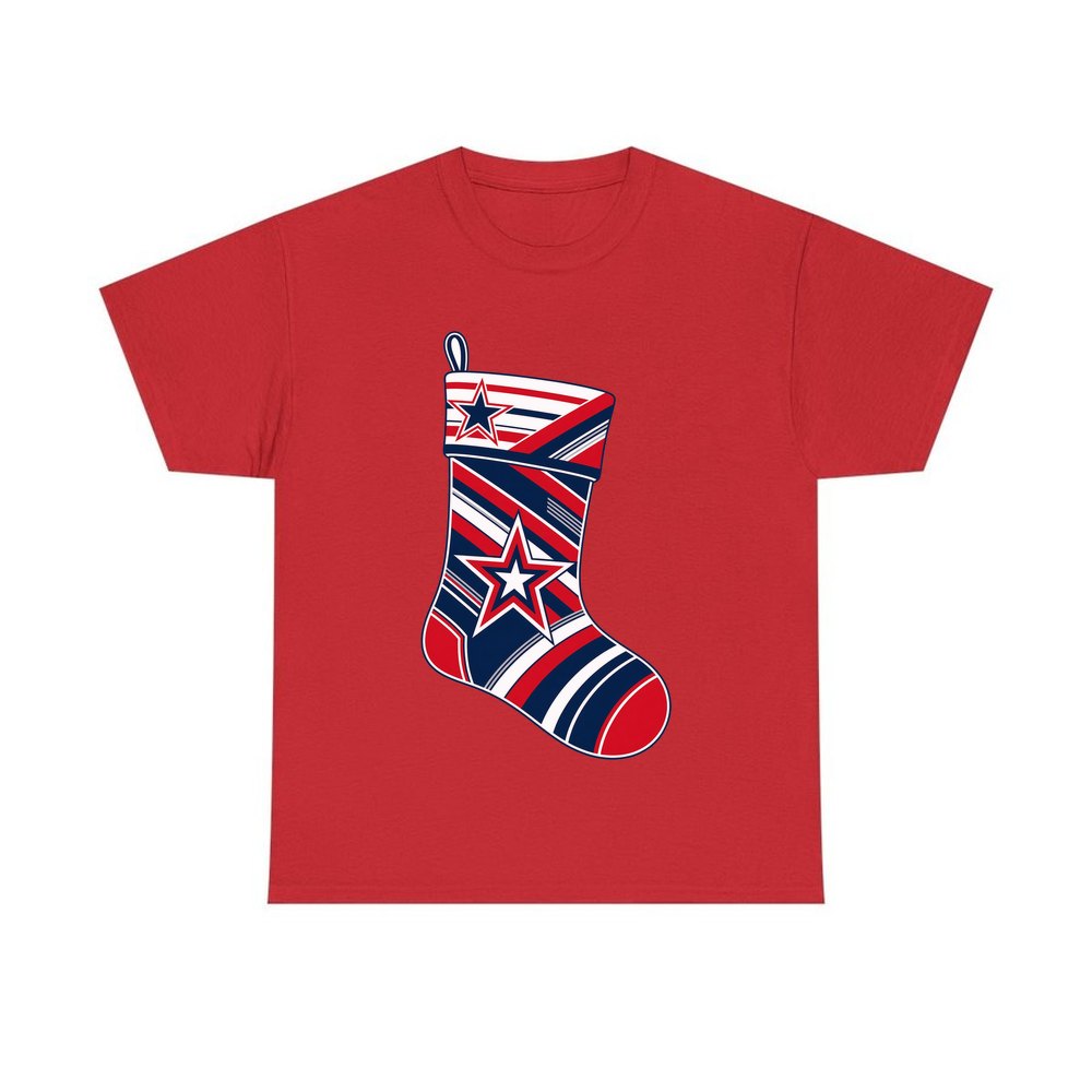Sports Jersey Christmas Stocking personalised Christmas T-shirt in red