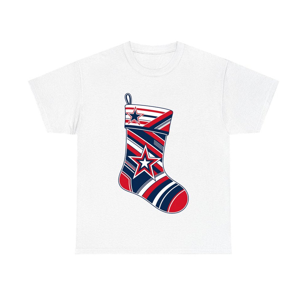 Sports Jersey Christmas Stocking personalised Christmas T-shirt in white
