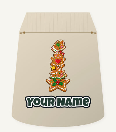 Stacked Gingerbread Biscuits Personalised Santa Sack