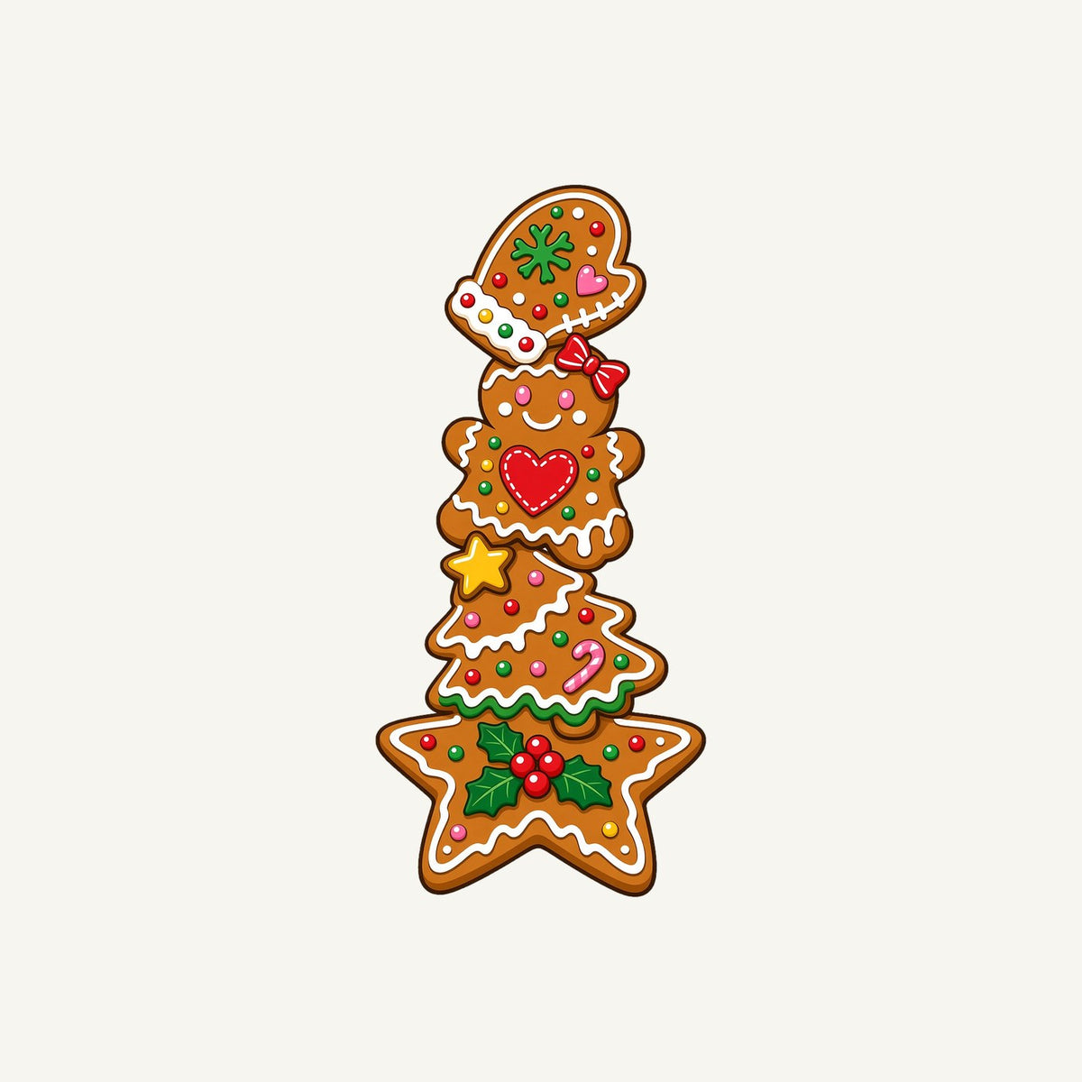 Stacked Gingerbread Biscuits Personalised Santa Sack