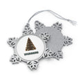 Stacked Log Christmas Tree Personalised Pewter Christmas Ornament