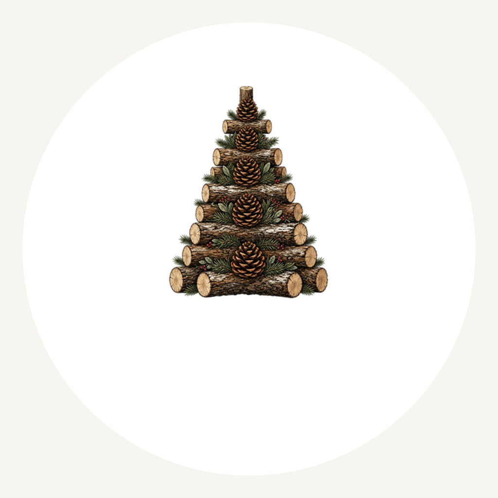 Stacked Log Christmas Tree Personalised Pewter Christmas Ornament