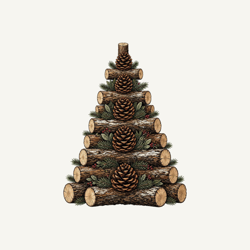 Stacked Log Christmas Tree Personalised Santa Sack
