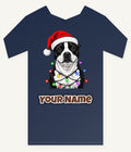 Staffy in Christmas Lights Personalised Kids Tee and Baby Bodysuit