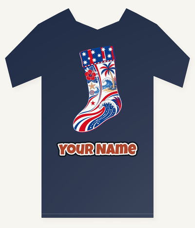 Stars And Waves Beach Stocking Personalised Kids Tee and Baby Bodysuit