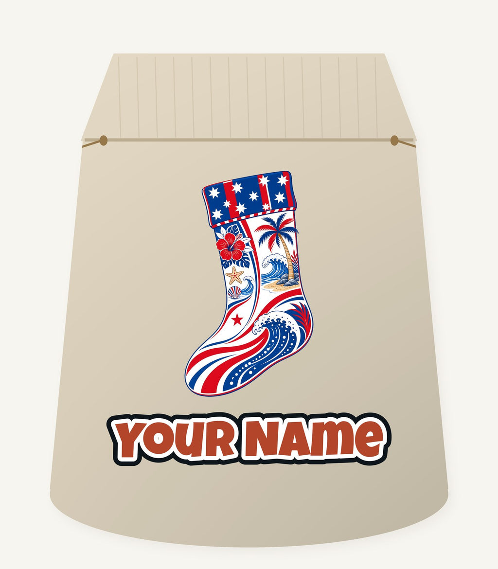 Stars And Waves Beach Stocking Personalised Santa Sack