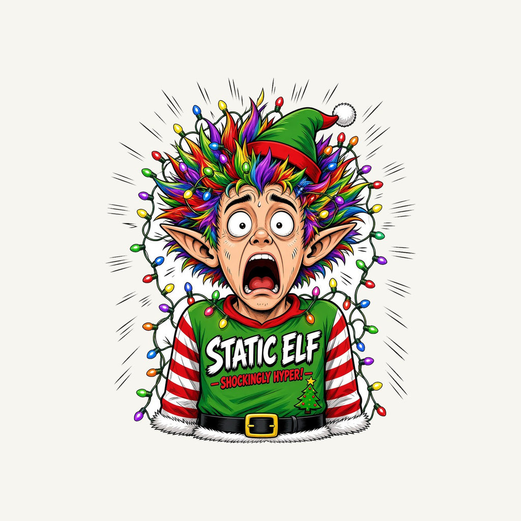 Static Elf Personalised Kids and Baby Christmas Tee