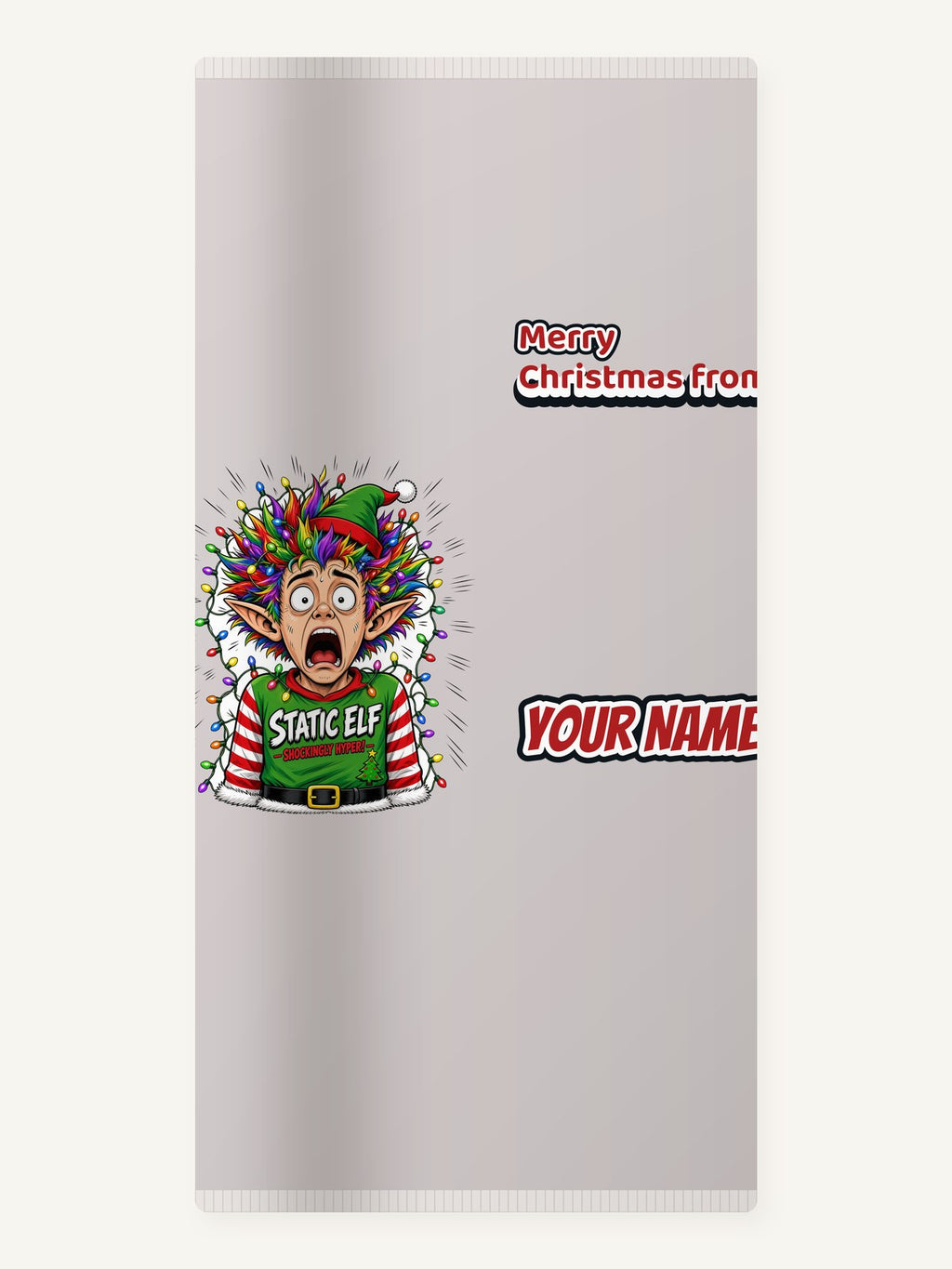Static Elf Personalised Beach Towel