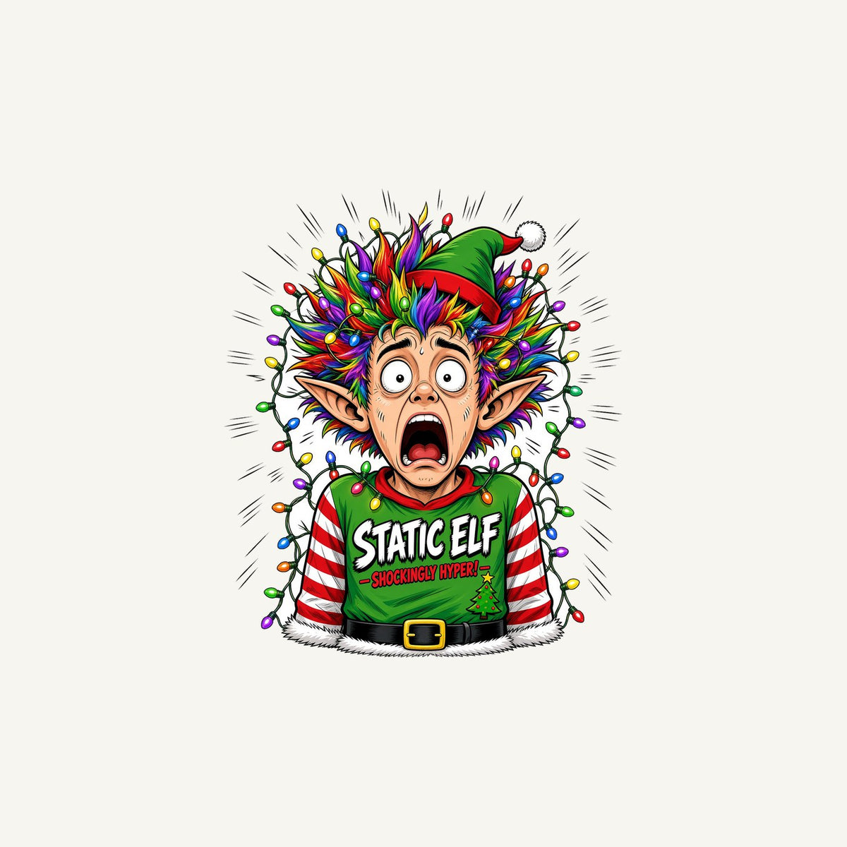Static Elf Personalised Christmas Mug