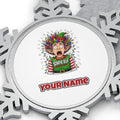 Static Elf Personalised Pewter Christmas Ornament