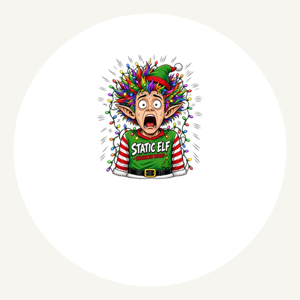 Static Elf Personalised Pewter Christmas Ornament