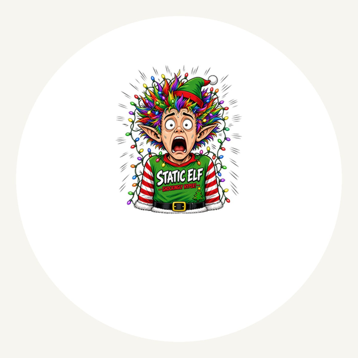 Static Elf Personalised Pewter Christmas Ornament