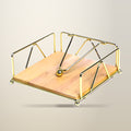 Wrought Iron Napkin Holder, Square, Black, White or Gold, on a plain cream background
