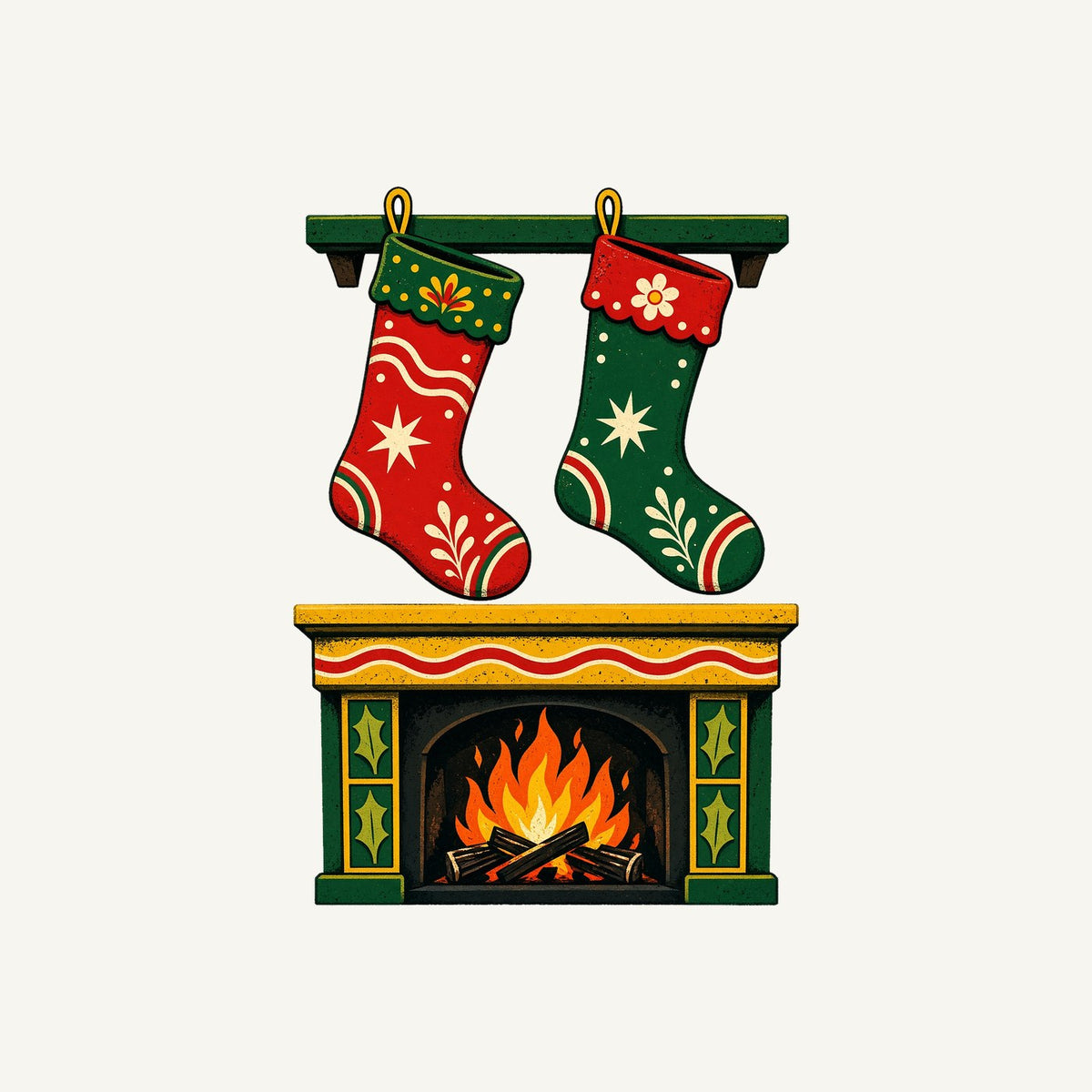 Stockings Above the Fireplace Personalised Kids Tee and Baby Bodysuit