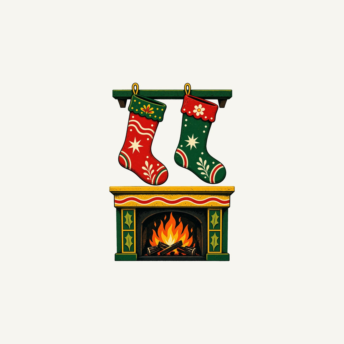 Stockings Above the Fireplace Personalised Christmas Mug