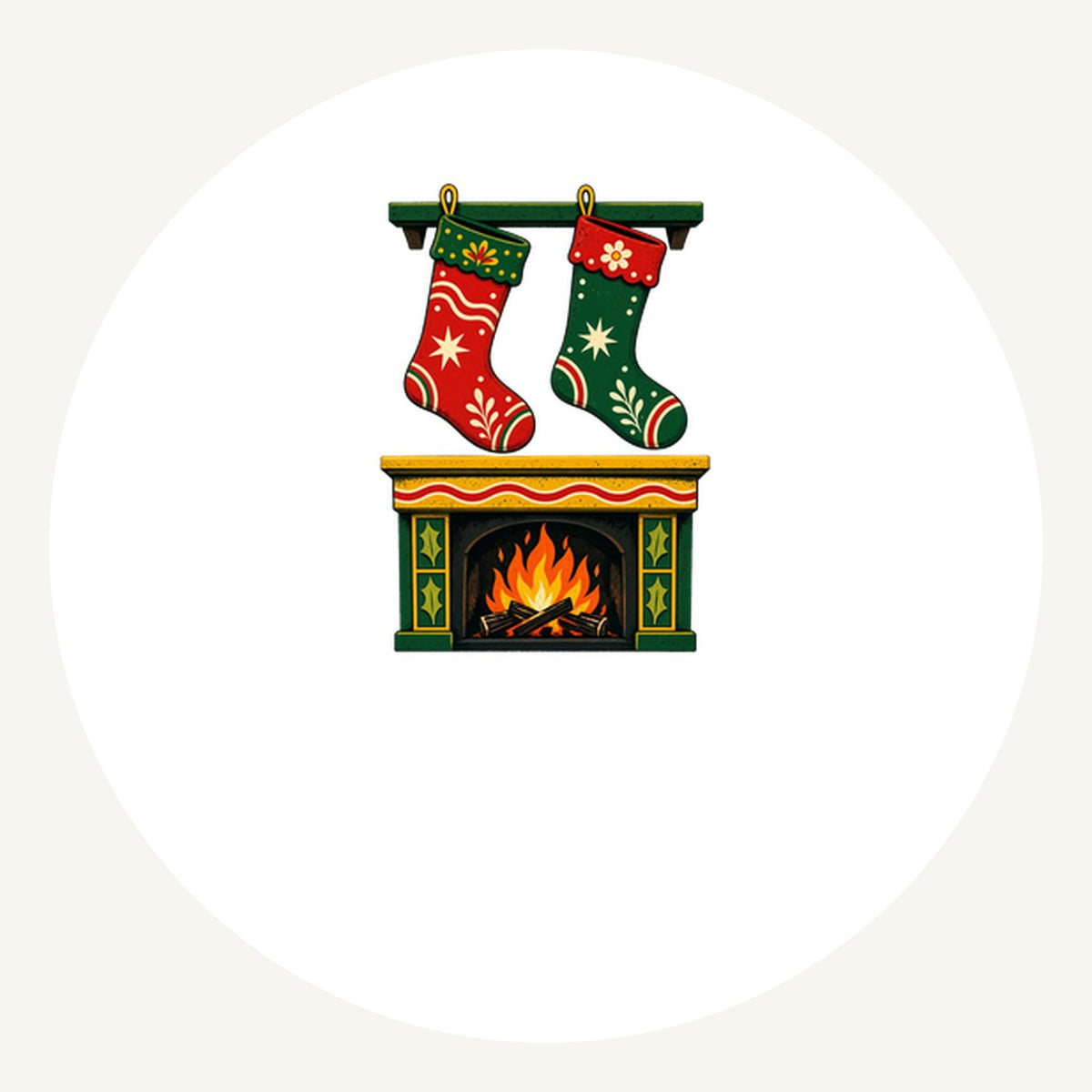Stockings Above the Fireplace Personalised Pewter Christmas Ornament