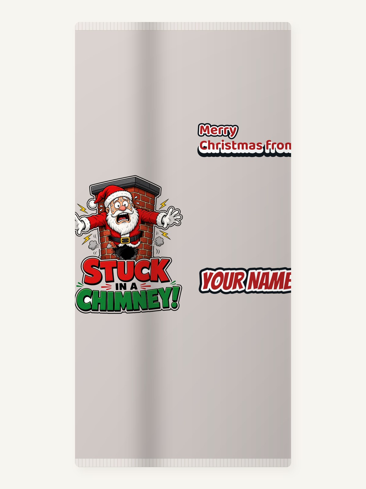 Stuck in a Chimney Personalised Beach Towel