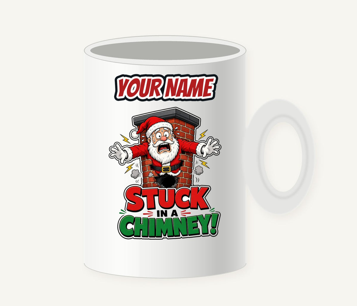 Stuck in a Chimney Personalised Christmas Mug