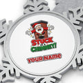Stuck in a Chimney Personalised Pewter Christmas Ornament