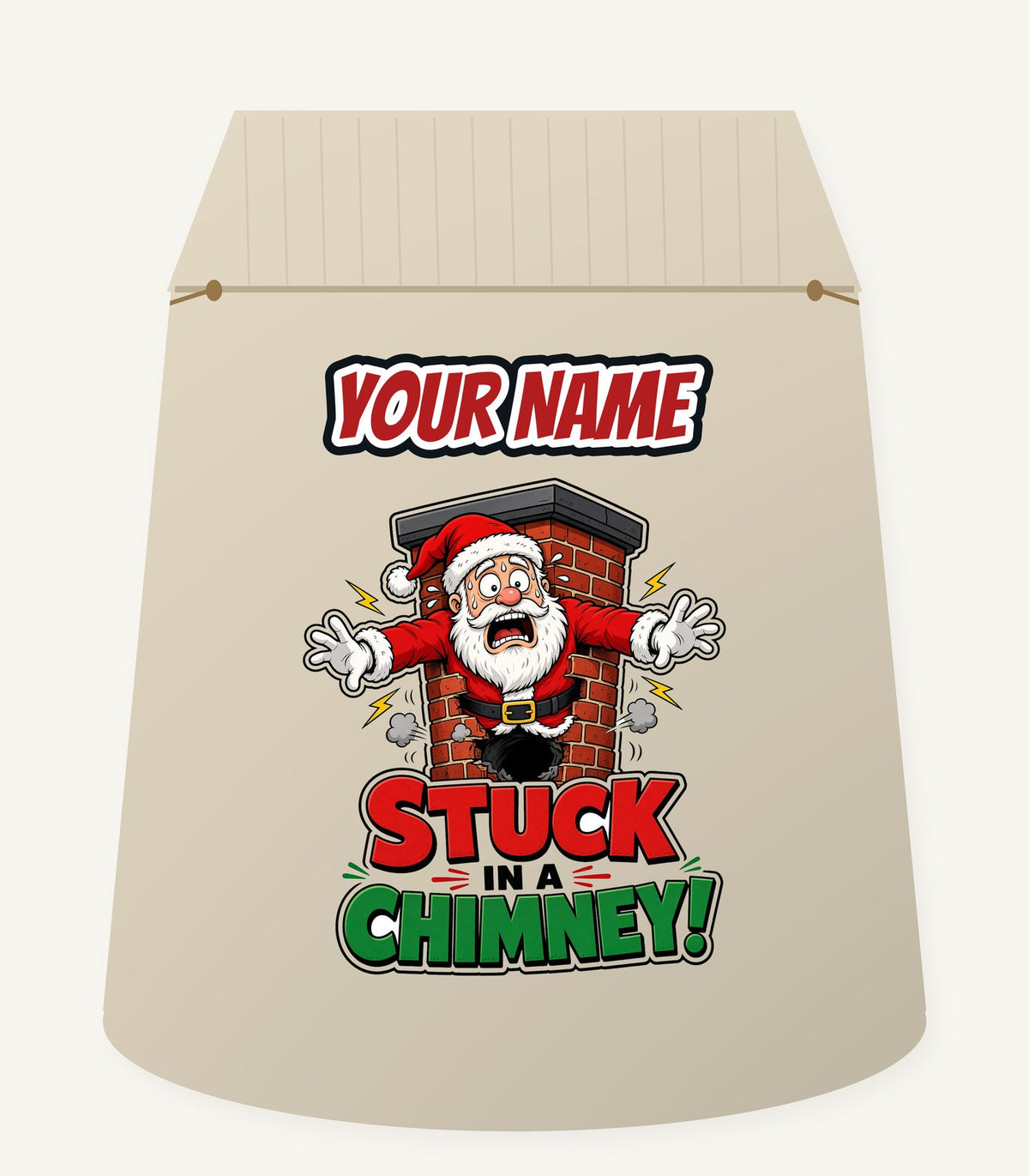 Stuck in a Chimney Personalised Santa Sack