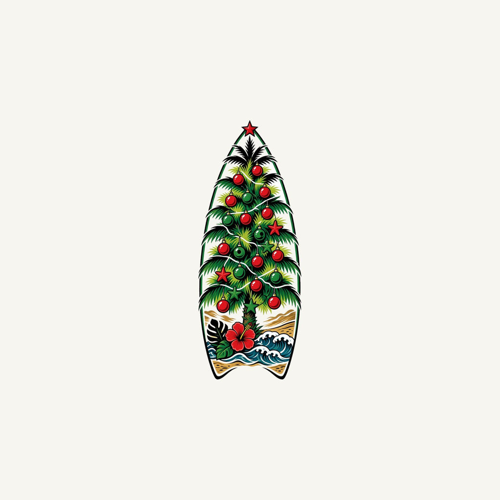 Surfboard Christmas Tree Personalised Christmas Mug