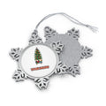 Surfboard Christmas Tree Personalised Pewter Christmas Ornament