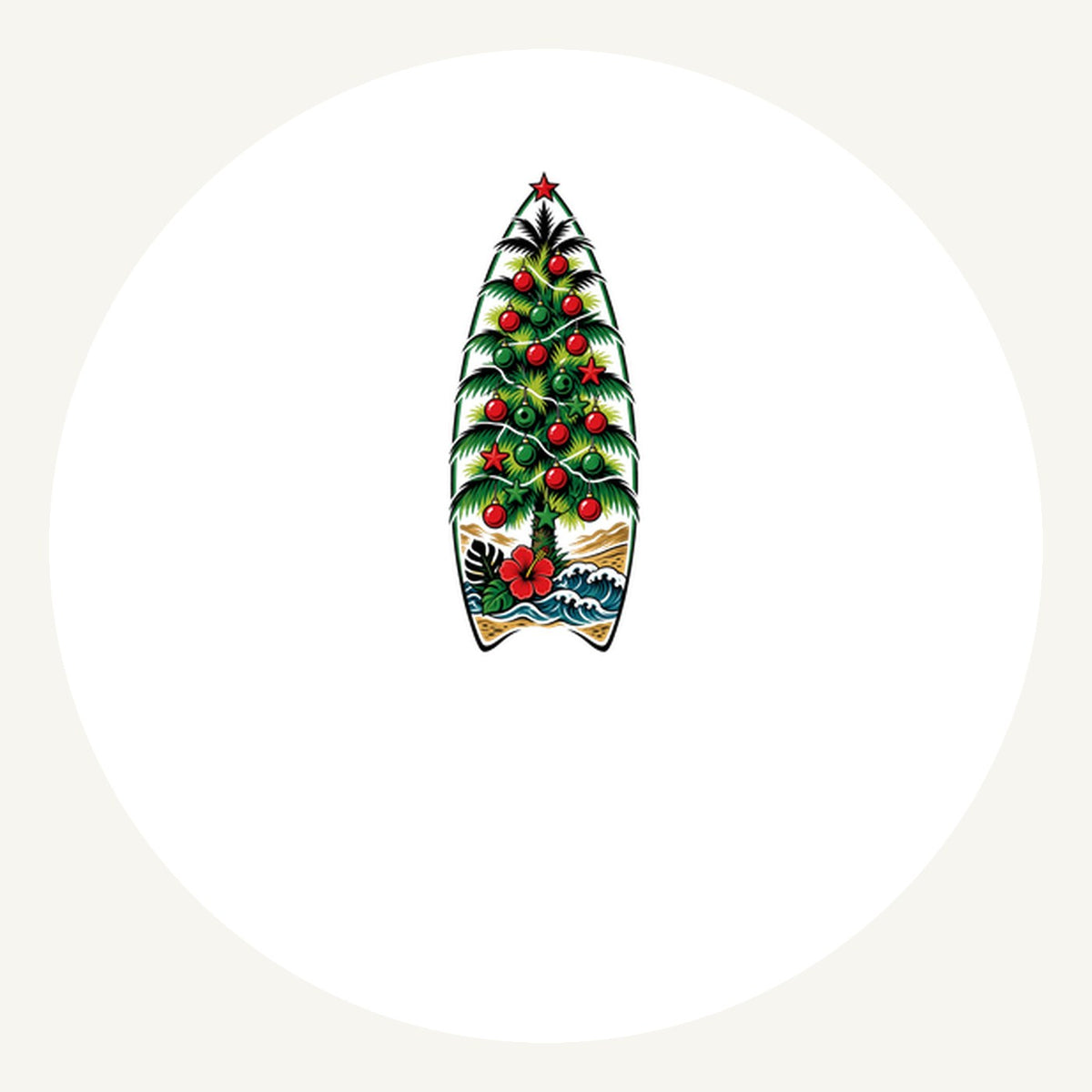 Surfboard Christmas Tree Personalised Pewter Christmas Ornament