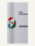 Surfboard in a Santa Hat Personalised Beach Towel
