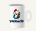 Surfboard in a Santa Hat Personalised Christmas Mug