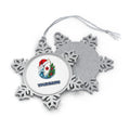 Surfboard in a Santa Hat Personalised Pewter Christmas Ornament