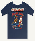 Surfing Kangaroo Christmas Personalised Kids and Baby Christmas Tee