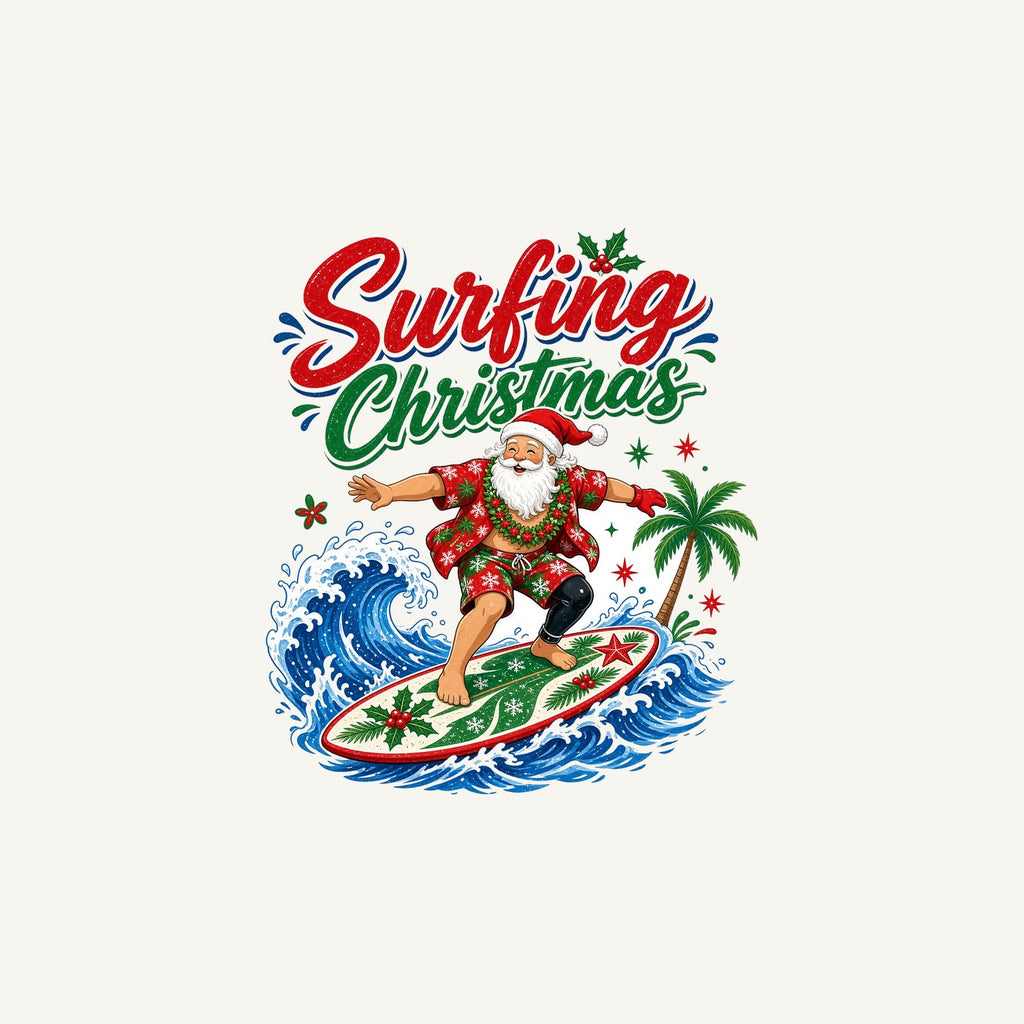 Surfing Santa Big Wave Personalised Christmas Mug