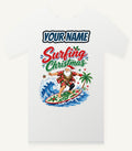 Surfing Santa Big Wave Personalised Christmas T-Shirt and Hoodie
