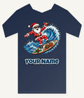 Surfing Santa Hang Loose Personalised Kids and Baby Christmas Tee