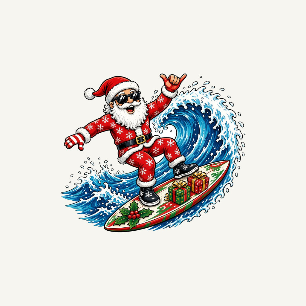 Surfing Santa Hang Loose Personalised Christmas Mug