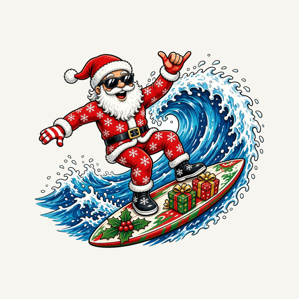 Surfing Santa Hang Loose Personalised Santa Sack
