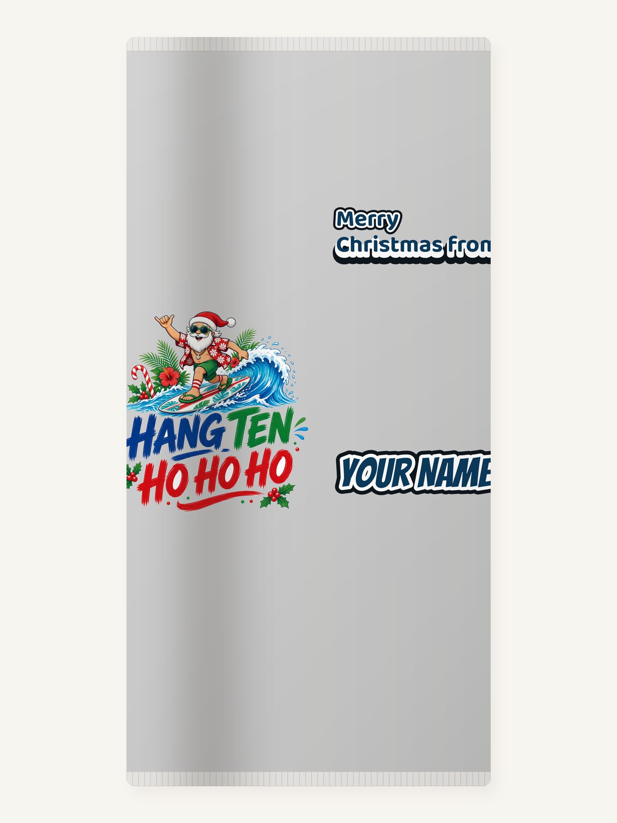 Surfing Santa Ho Ho Ho Personalised Beach Towel