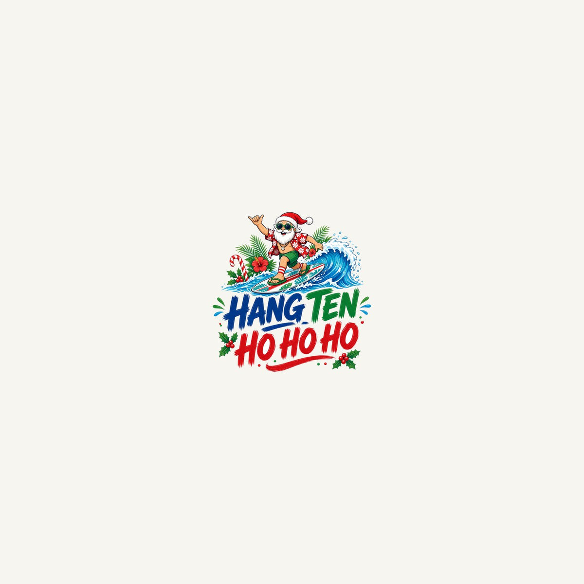 Surfing Santa Ho Ho Ho Personalised Beach Towel