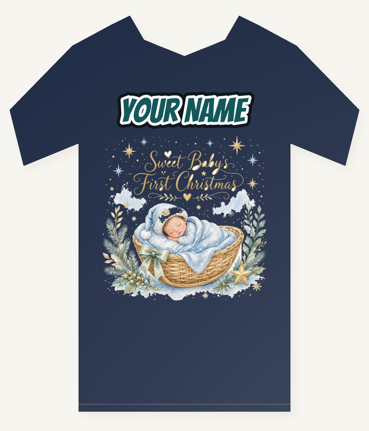 Sweet Baby's First Christmas Personalised Kids and Baby Christmas Tee