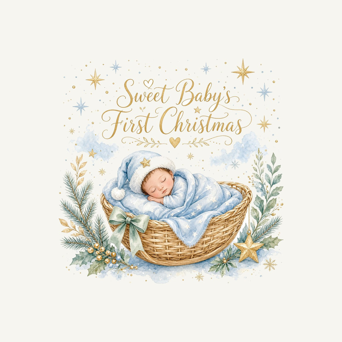Sweet Baby's First Christmas Personalised Kids and Baby Christmas Tee