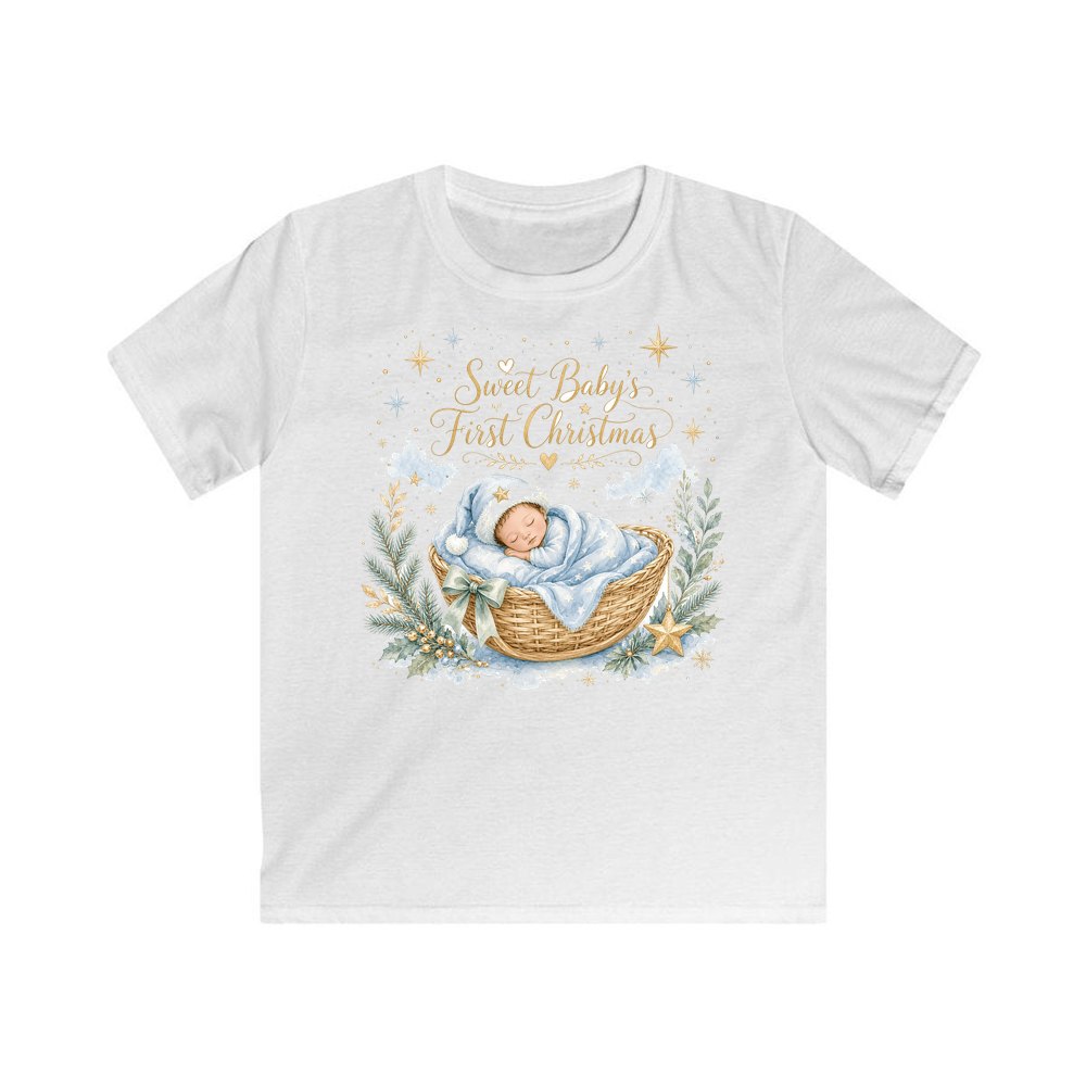 Sweet Baby's First Christmas personalised kids Christmas tee in white