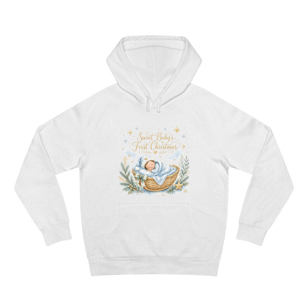 Sweet Baby's First Christmas personalised Christmas hoodie in white