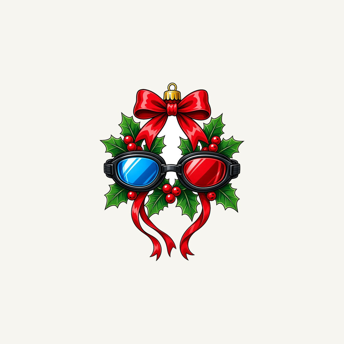 Swimming Goggles Wreath Personalised Christmas Mug