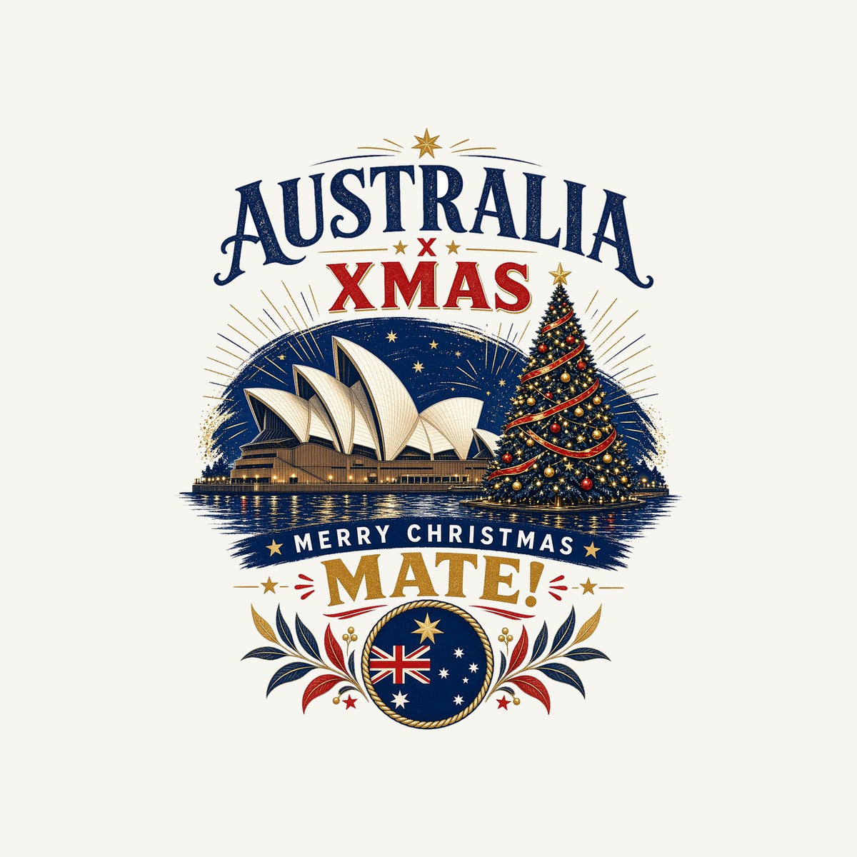 Sydney Harbour Christmas Mate Personalised Christmas T-Shirt and Hoodie